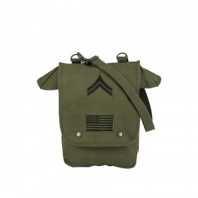 Rothco Canvas Map Case Shoulder Bag w/ Military Patches